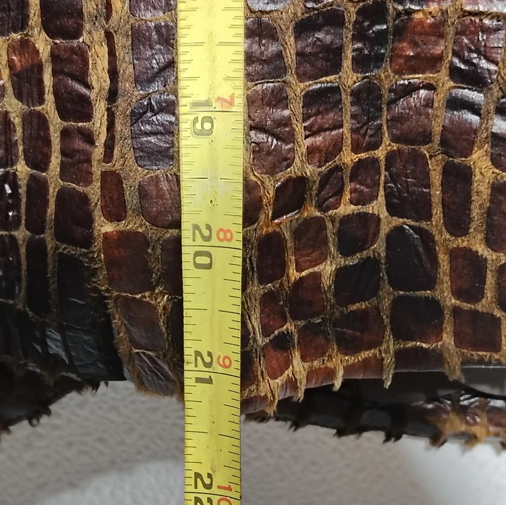 Insight Women's Cropped Faux-Croc Leather Jacket in Brown - Picture 6 of 8